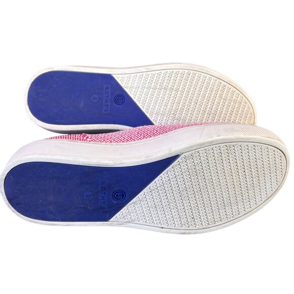 Rothys Slip On Shoes Girls Size 3 Sneakers  Pink Flamingo Round Toe - Picture 9 of 16